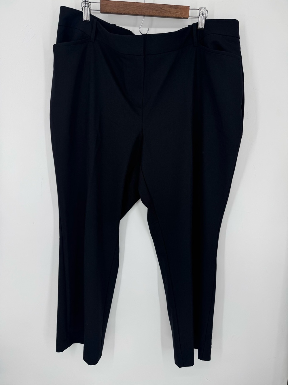 Liz Claiborne Audra Curvy Black Trousers Plus Size 18W Short Career Office NWT